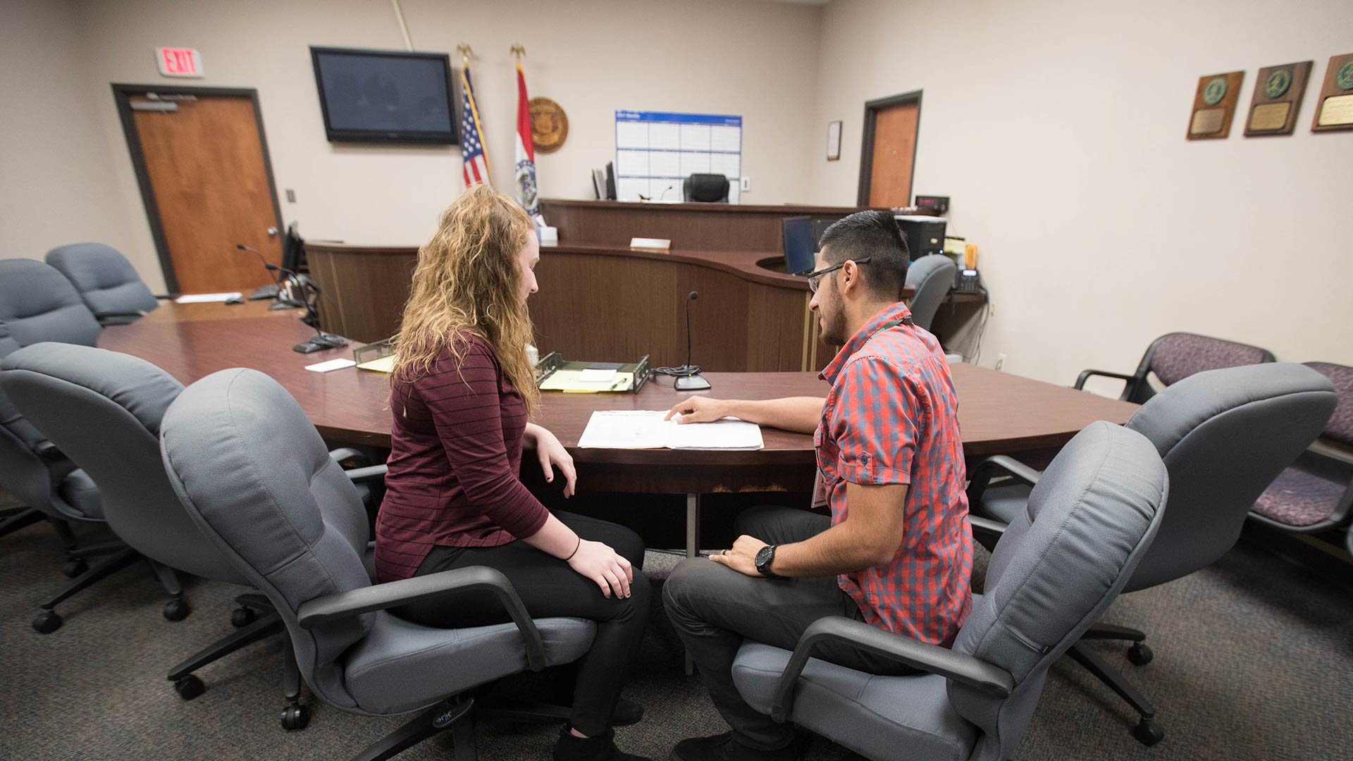 Criminology students working together at Juvenile Justice Center in Springfield, Missouri. 