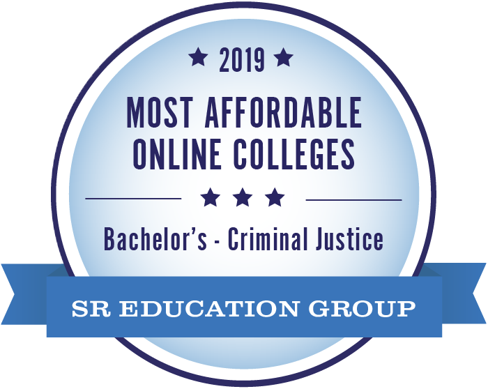 Distinction badge: Most affordable online colleges. Awarded to Missouri State University’s criminal justice undergraduate program by SR Education Group.